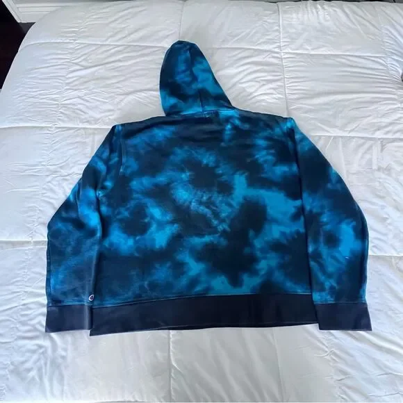 Champion Blue Tie-Dye Men's Women's Kids Hoodie size XXL - Picture 2 of 9